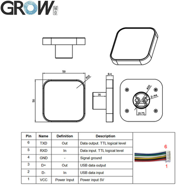 Grow GM811 Series DC5V 1d 2D USB Uart Barcode Scanner Module Reader