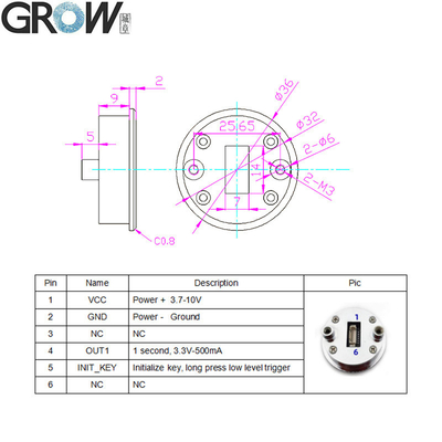 GROW KR501 High Level Output DC3.3-10V Fingerprint Control Board With Fingerprint Module For Access Control System