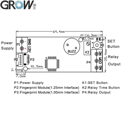 Grow K202+R502-F DC12V Fingerprint Access Control Board