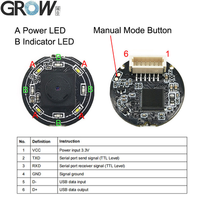 Grow GM861xs Small USB Uart Interface 1d/2D Barcode Reader Module 9600 Serial Baud Rate