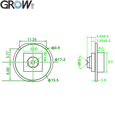 Grow GM861xs Small USB Uart Interface 1d/2D Barcode Reader Module 9600 Serial Baud Rate