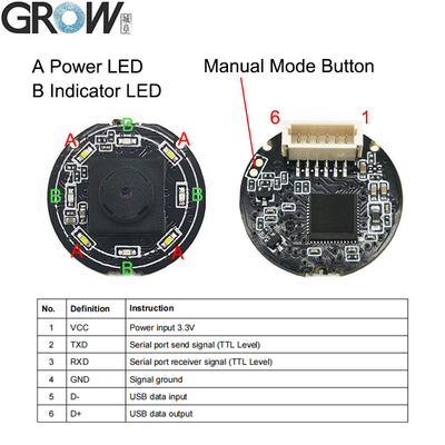 Grow GM861xs Small USB Uart Interface 1d/2D Barcode Reader Module 9600 Serial Baud Rate
