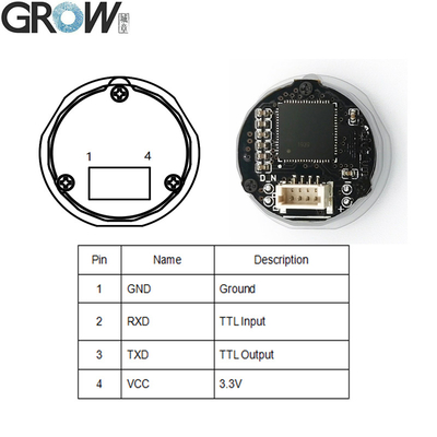 Grow GM60-S Small Round Uart 1d/2D Barcode Reader Module