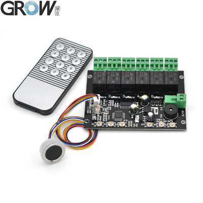 GROW K219-A+R502-F DC12V 6 relè K219-A Impronta digitale Tavola di controllo a distanza a infrarossi+R502-F Modulo impermeabile a piccole impronte digitali